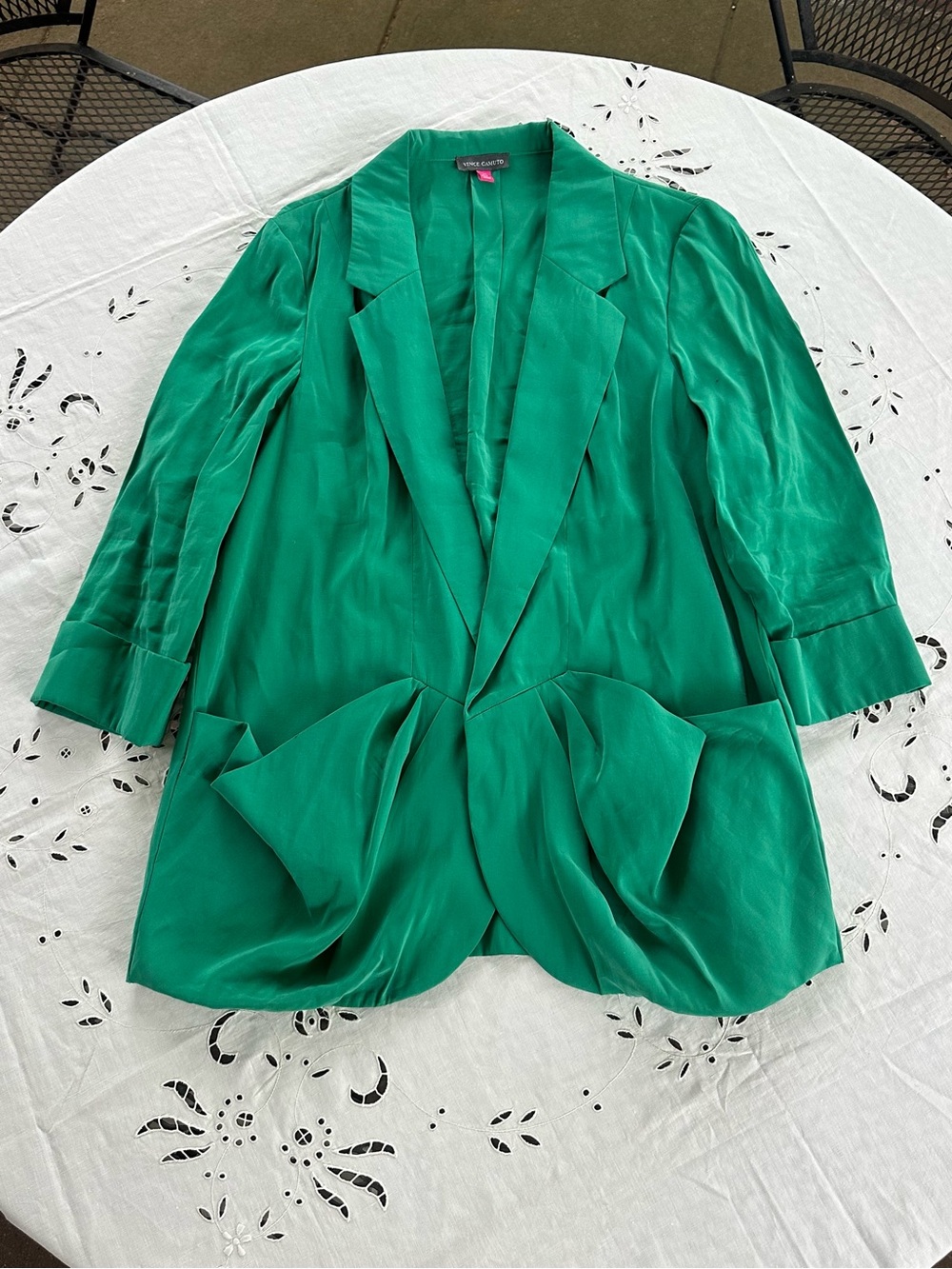 Vince Camuto Emerald Draped Pocket Blazer